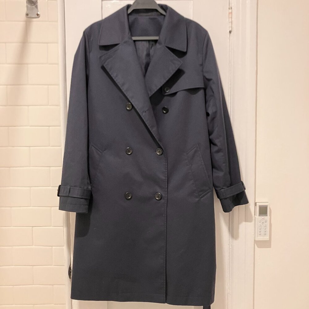 Uniqlo Women's Trench Coat - Navy Blue - XL
